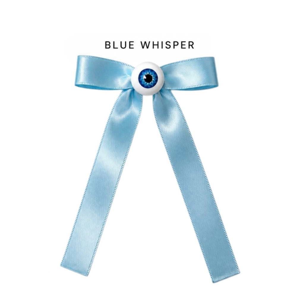 Bow Eyeball Clip – 5/8” Ribbon - Blue Whisper
